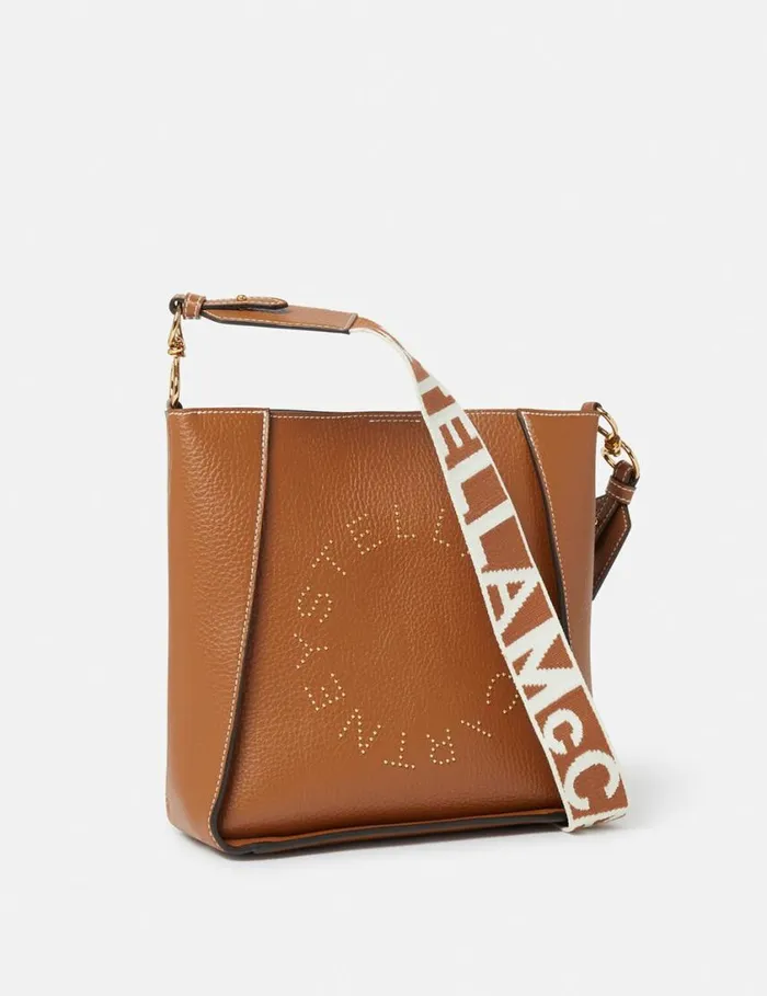 Women Logo Square Crossbody Bag Pecan Stella McCartney Mini Bags And Clutches