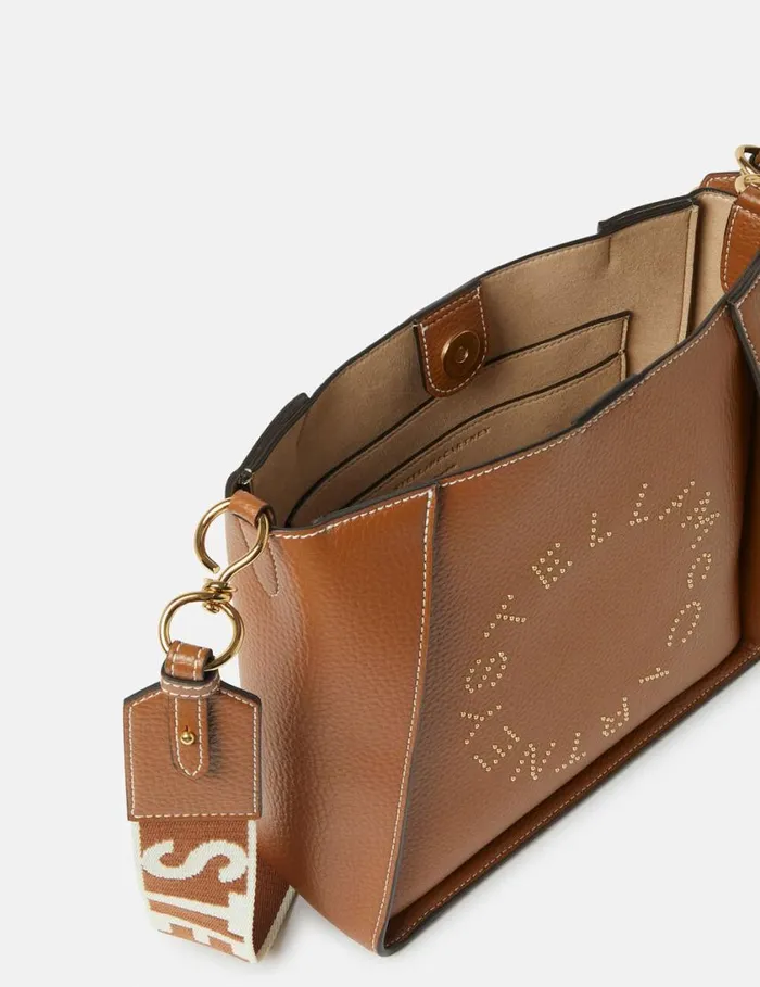 Women Logo Square Crossbody Bag Pecan Stella McCartney Mini Bags And Clutches