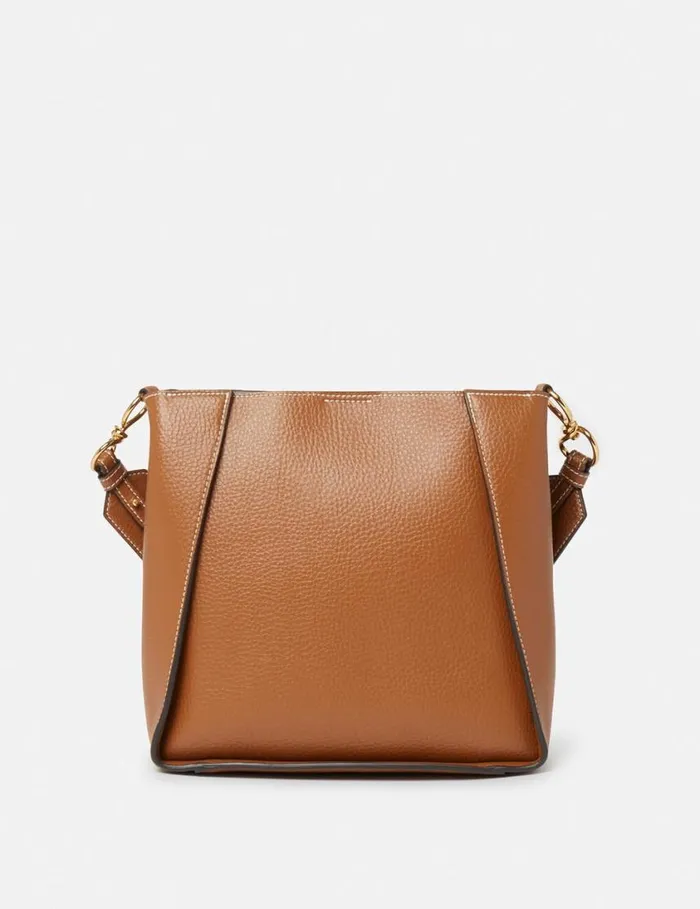 Women Logo Square Crossbody Bag Pecan Stella McCartney Mini Bags And Clutches