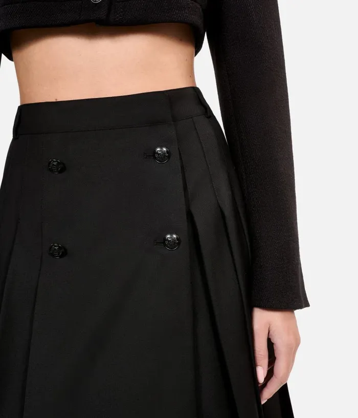 Women Long Black Pleated Skirt THE KOOPLES Skirts and Shorts
