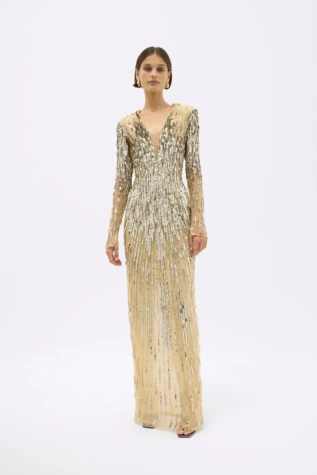 Women Long Sleeve Dresses Rachel Gilbert BLANCA GOWN