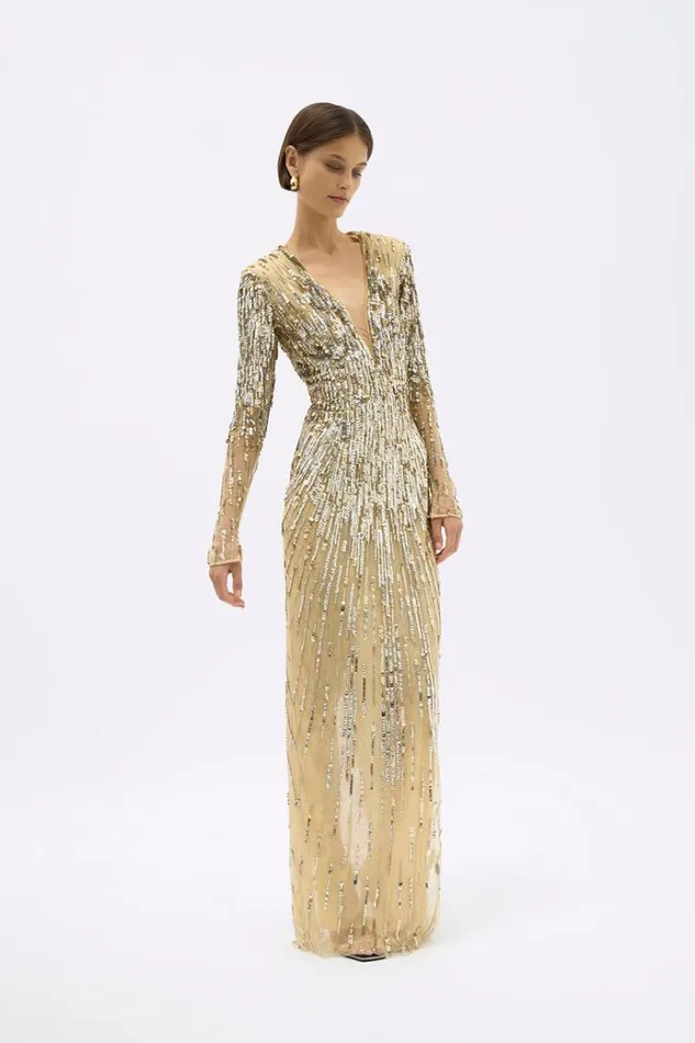 Women Long Sleeve Dresses Rachel Gilbert BLANCA GOWN