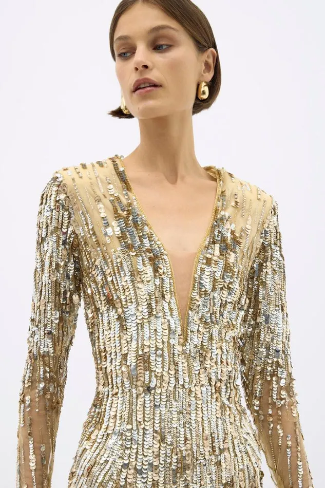 Women Long Sleeve Dresses Rachel Gilbert BLANCA GOWN