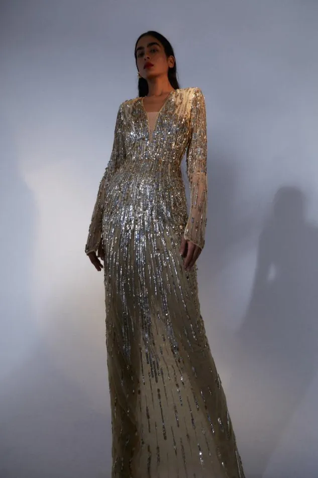 Women Long Sleeve Dresses Rachel Gilbert BLANCA GOWN