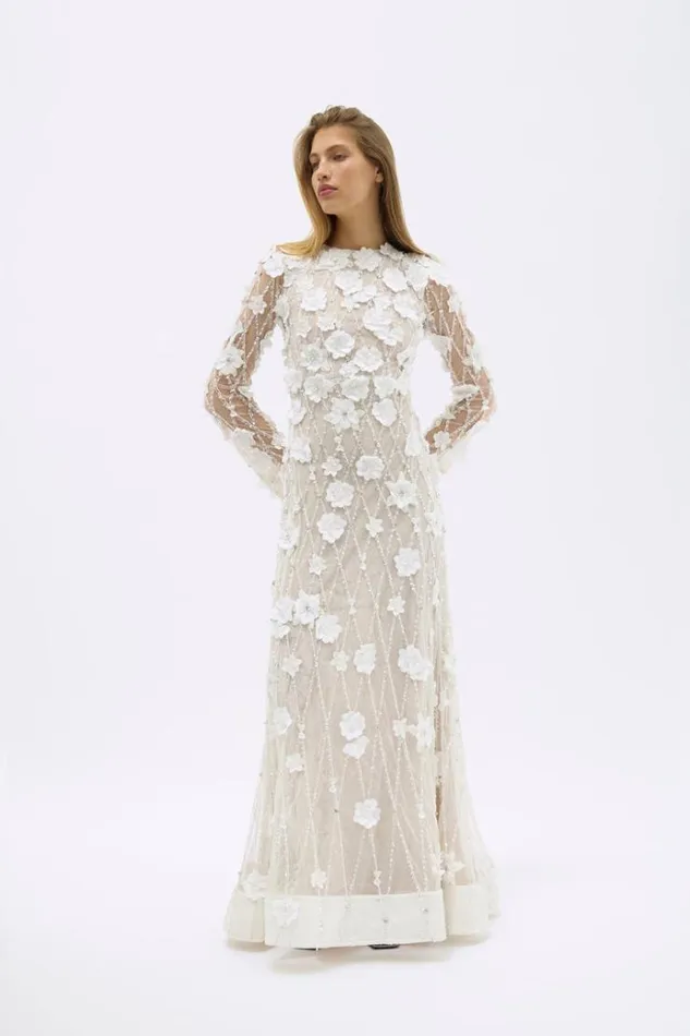 Women Long Sleeve Dresses Rachel Gilbert LANDON GOWN