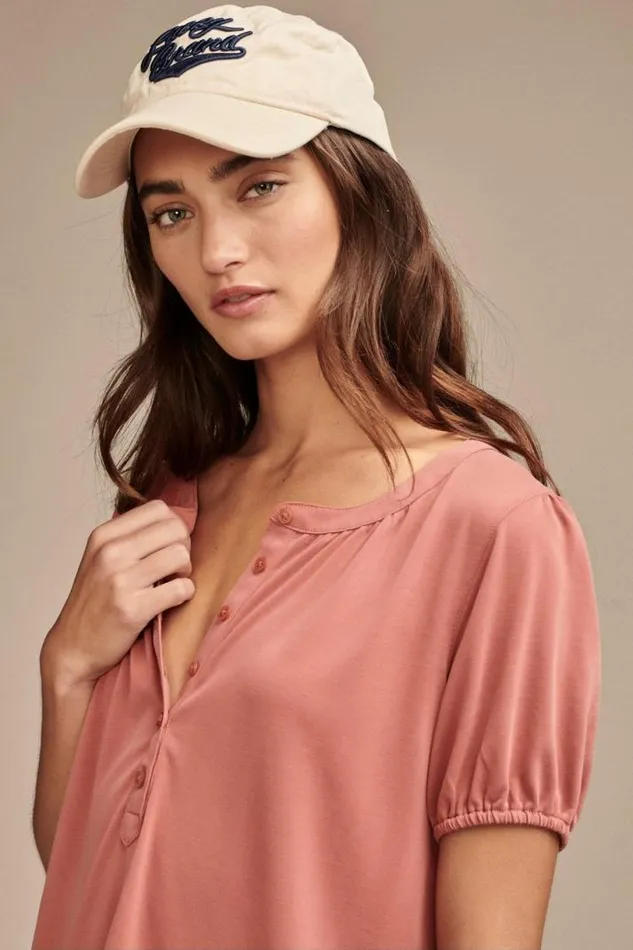 Women Lucky Brand All Tops Sandwash Peasant Top Dusty Cedar
