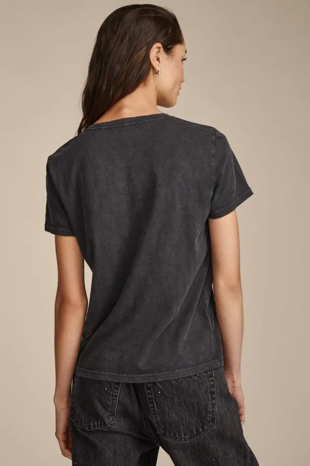 Women Lucky Brand Graphic Tees Alpen Flora Classic Crew Tee Moonless Night