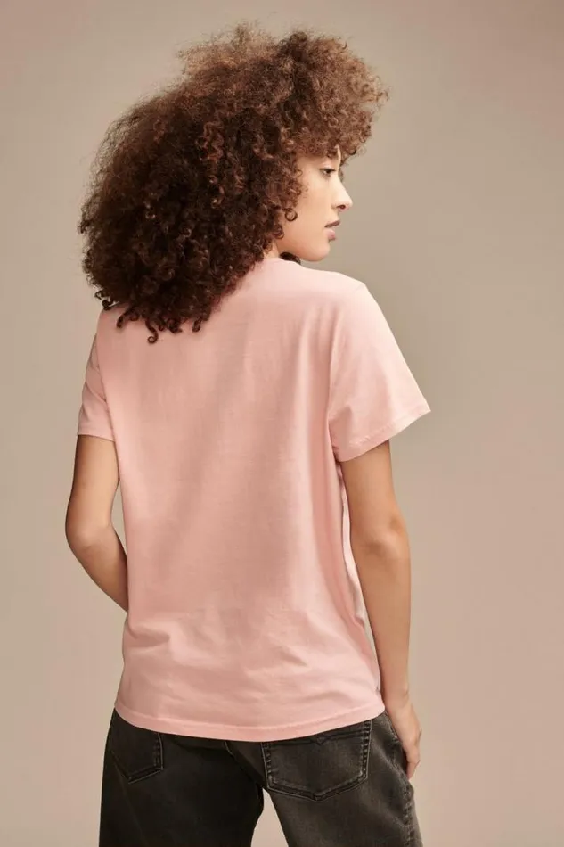 Women Lucky Brand Graphic Tees Floral Vase Classic Crew Rose Tan