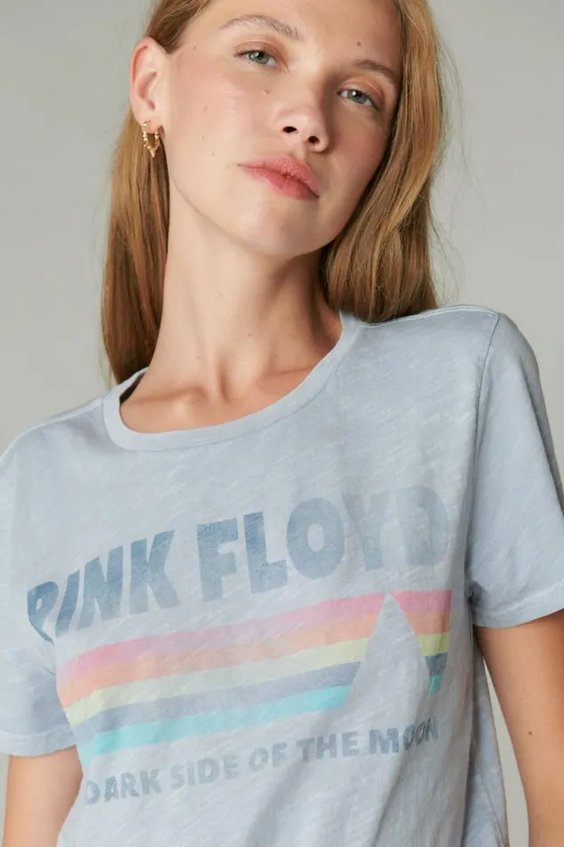 Women Lucky Brand Graphic Tees Pink Floyd Classic Crew Kentucky Blue