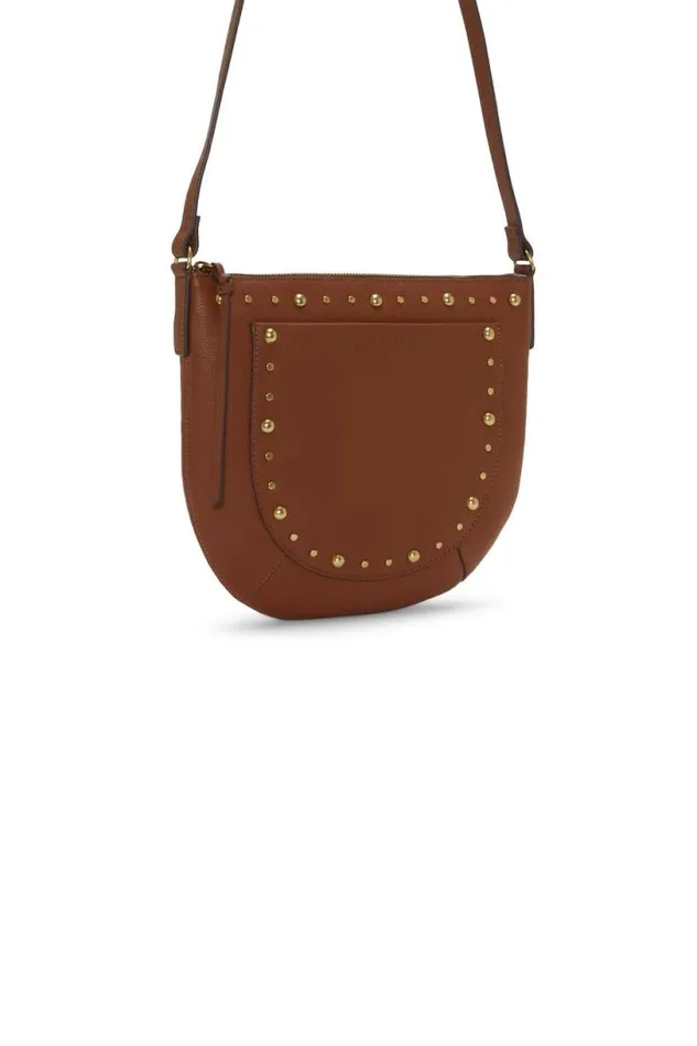 Women Lucky Brand Handbags Kyla Studded Crossbody Bag Dark Brown