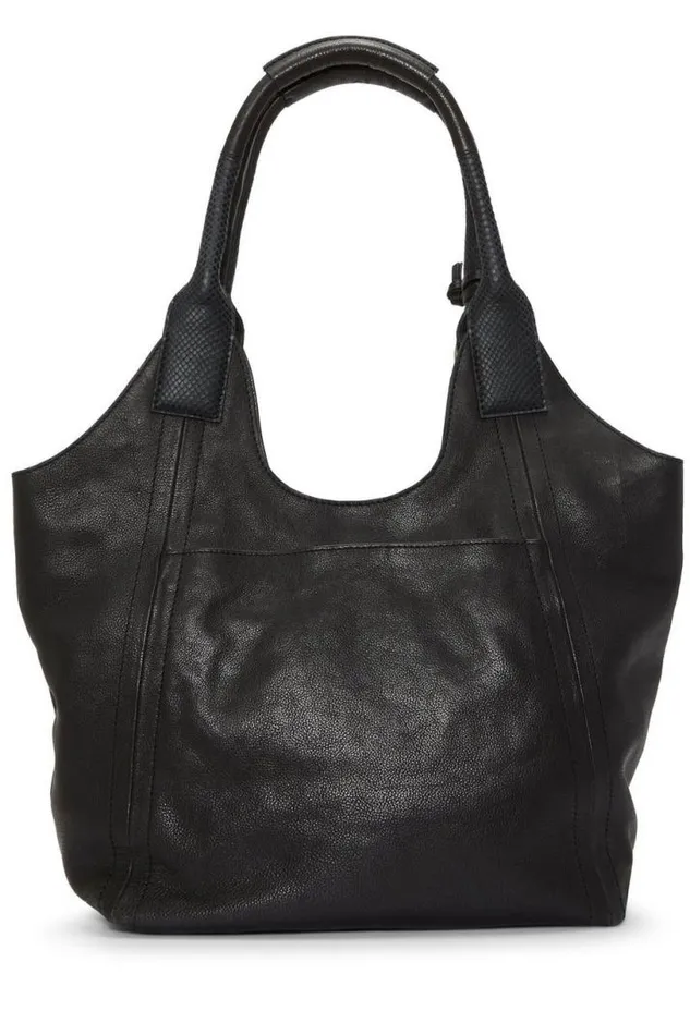 Women Lucky Brand Handbags Love Beaded Leather Tote Black