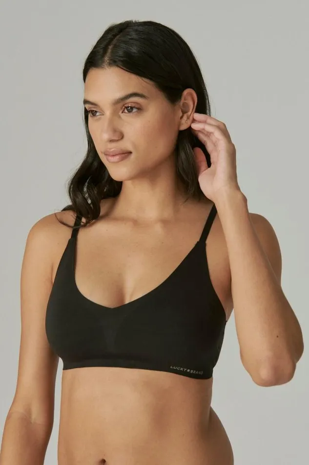 Women Lucky Brand Intimates and Sleepwear 3 Pack Buffalo Plaid Bra Dark Red