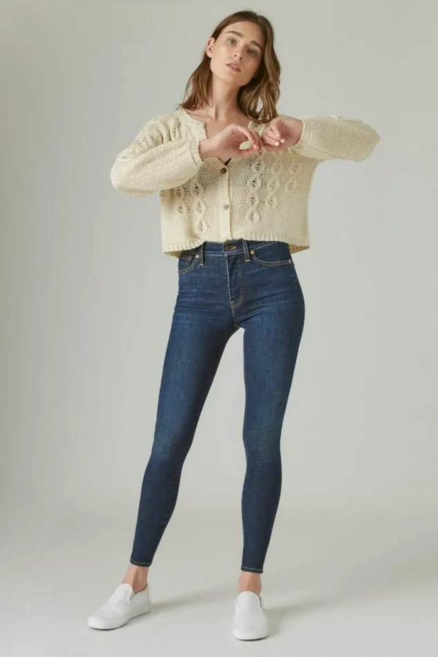 Women Lucky Brand Jeans Uni Fit High Rise Skinny Jean Inclusion Blue