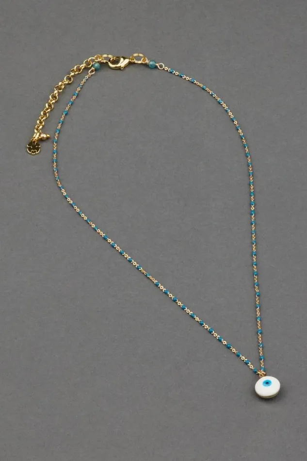 Women Lucky Brand Jewelry Delicate Evil Eye Necklace Gold