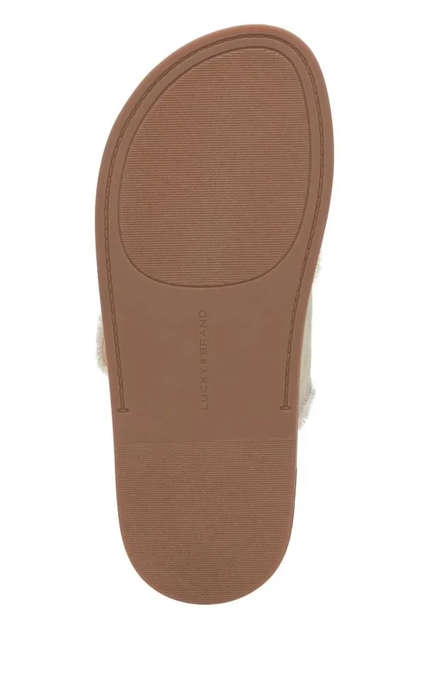 Women Lucky Brand Shoes Alffie Denim Slide Medium Light Beige
