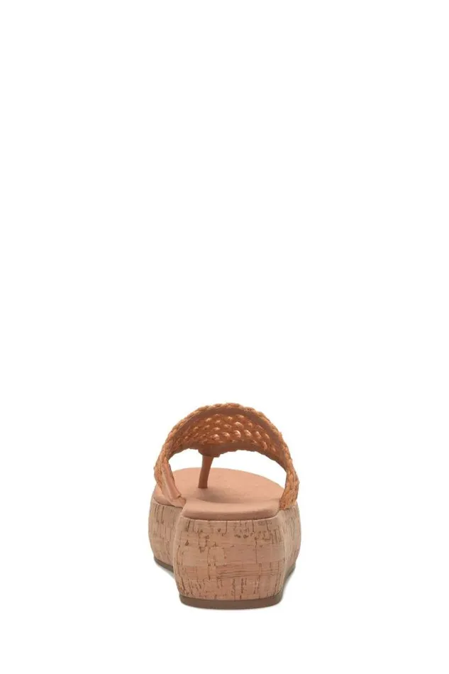 Women Lucky Brand Shoes Jaslene Macrame Cork Platform Sandal Gold