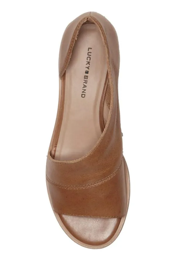 Women Lucky Brand Shoes Serkie Low Heel Medium Dark Beige