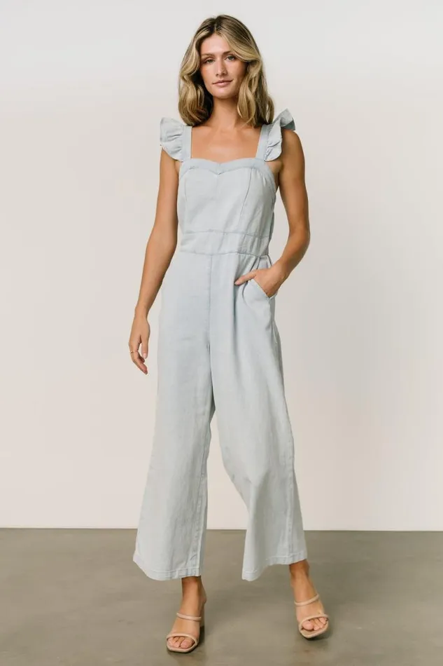 Women Madison Denim Jumpsuit Blue Baltic Born Jumpsuits and Rompers