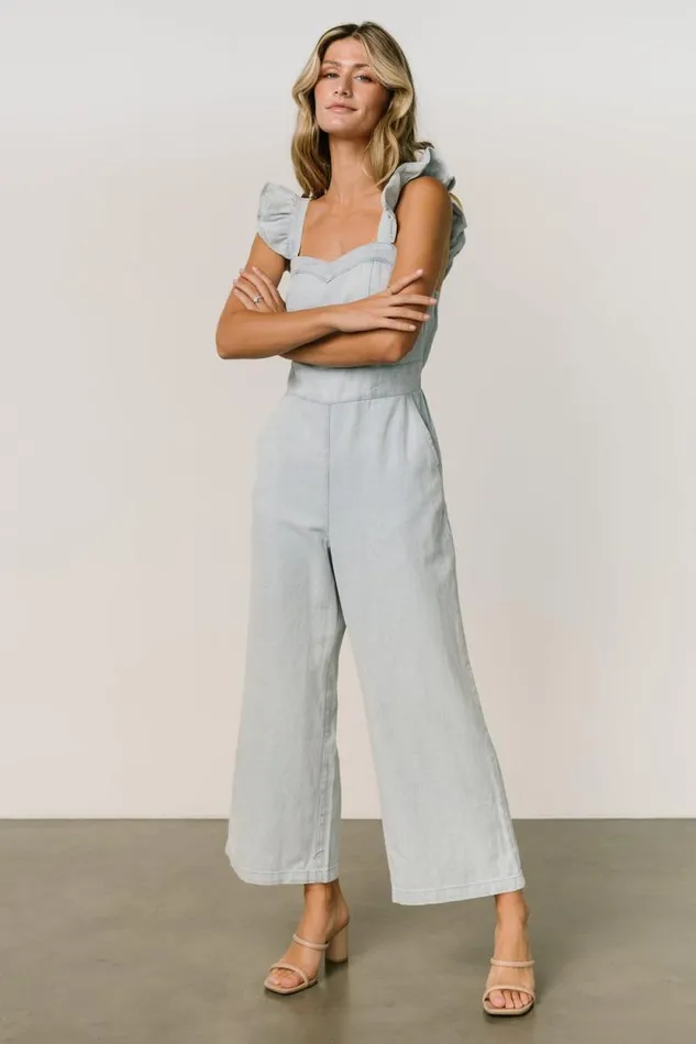 Women Madison Denim Jumpsuit Blue Baltic Born Jumpsuits and Rompers