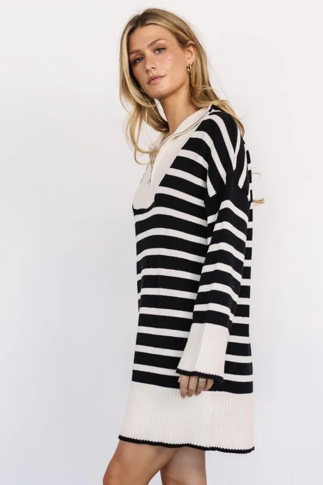Women Manon Sweater Dress Ivory Black Baltic Born Short Dresses Women Manon Sweater Dress Ivory Black Baltic Born Short Dresses