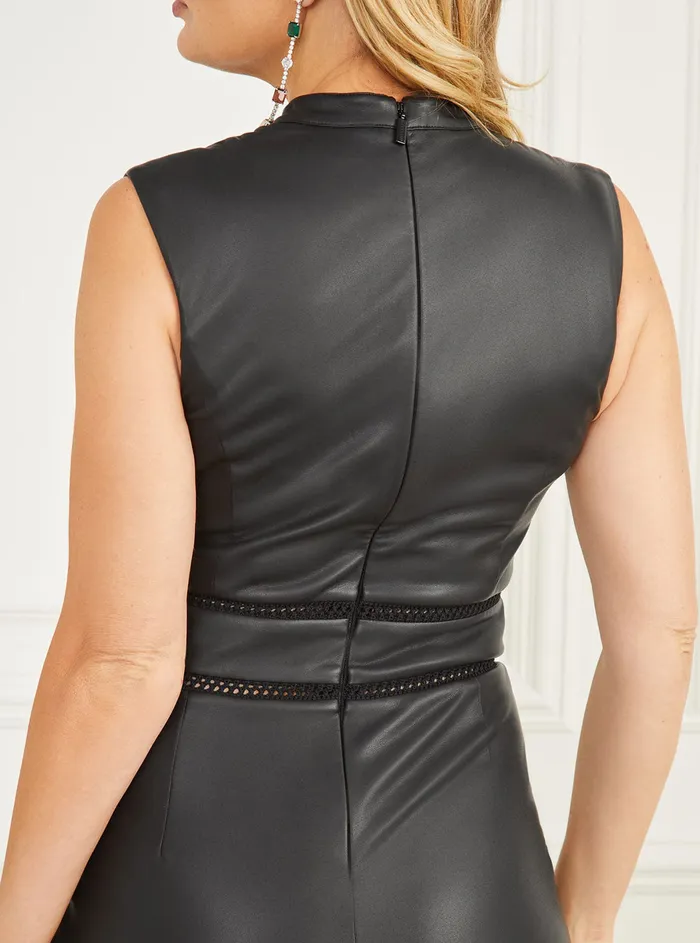 Women Marciano GUESS Marciano Black Hype Faux Leather Mini Dress