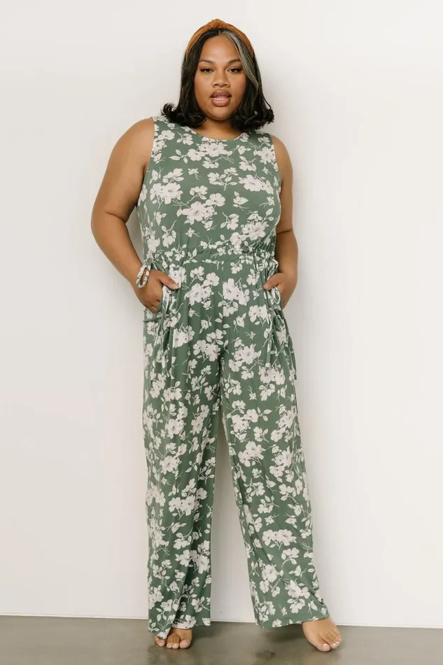 Women Margaux Jumpsuit Dusty Green Ivory Baltic Born Jumpsuits and Rompers