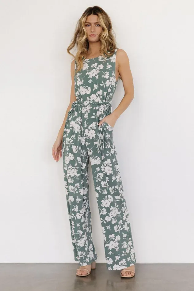 Women Margaux Jumpsuit Dusty Green Ivory Baltic Born Jumpsuits and Rompers