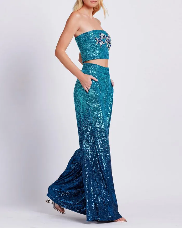 Women Matching Sets PatBO EMBROIDERED OMBRE SEQUIN TOP FINAL SALE High Tide