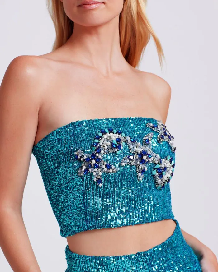 Women Matching Sets PatBO EMBROIDERED OMBRE SEQUIN TOP FINAL SALE High Tide