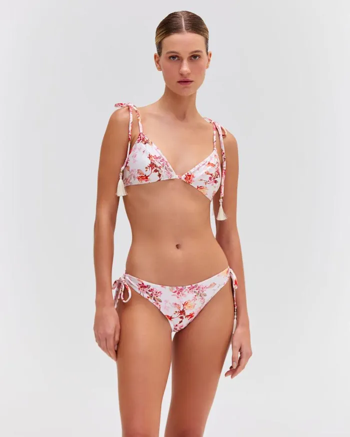 Women Matching Sets PatBO Floral Haze String Bikini Top Vapor