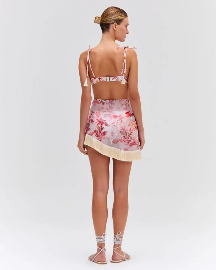 Women Matching Sets PatBO Floral Haze String Bikini Top Vapor