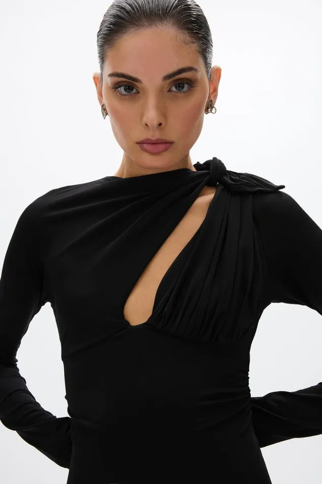 Women Maxi Dresses Rachel Gilbert Tanner Sleeve Gown Black