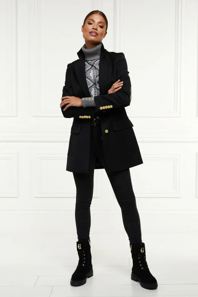 Women Mayfair Blazer Black Twill Holland Cooper Tailoring