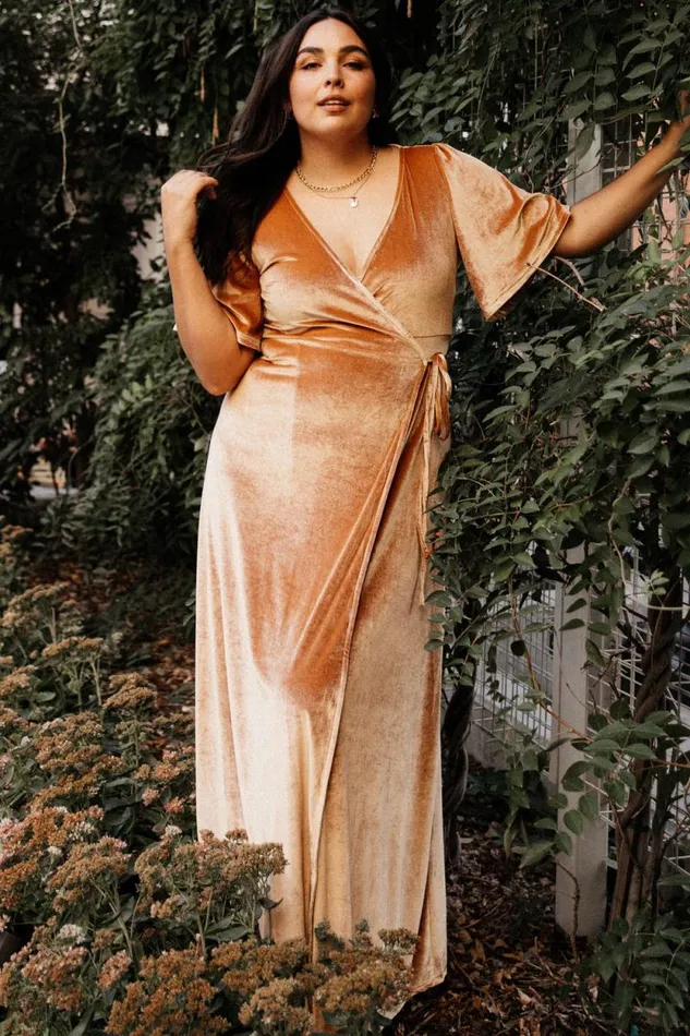 Women Meghan Velvet Wrap Maxi Dress Golden Hour Baltic Born Maxi Dresses Women Meghan Velvet Wrap Maxi Dress Golden Hour Baltic Born Maxi Dresses