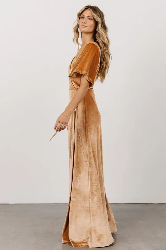 Women Meghan Velvet Wrap Maxi Dress Golden Hour Baltic Born Maxi Dresses Women Meghan Velvet Wrap Maxi Dress Golden Hour Baltic Born Maxi Dresses