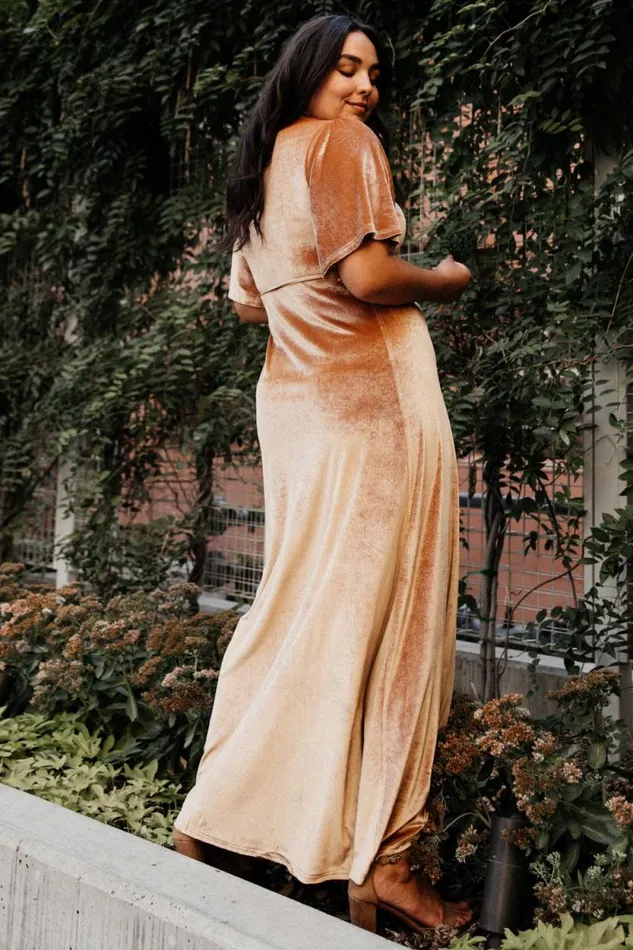 Women Meghan Velvet Wrap Maxi Dress Golden Hour Baltic Born Maxi Dresses Women Meghan Velvet Wrap Maxi Dress Golden Hour Baltic Born Maxi Dresses