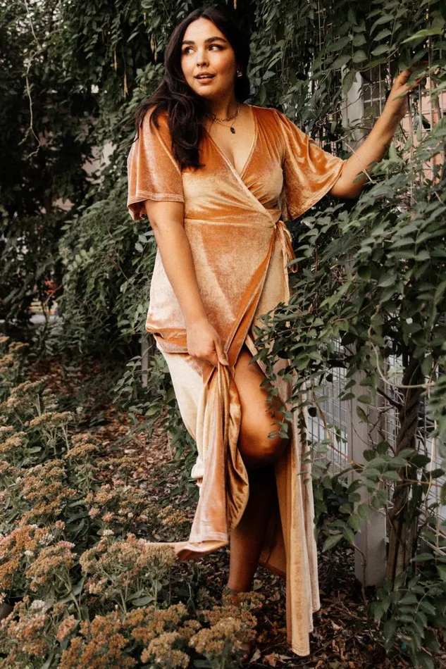 Women Meghan Velvet Wrap Maxi Dress Golden Hour Baltic Born Maxi Dresses Women Meghan Velvet Wrap Maxi Dress Golden Hour Baltic Born Maxi Dresses