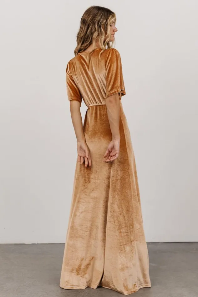 Women Meghan Velvet Wrap Maxi Dress Golden Hour Baltic Born Maxi Dresses Women Meghan Velvet Wrap Maxi Dress Golden Hour Baltic Born Maxi Dresses