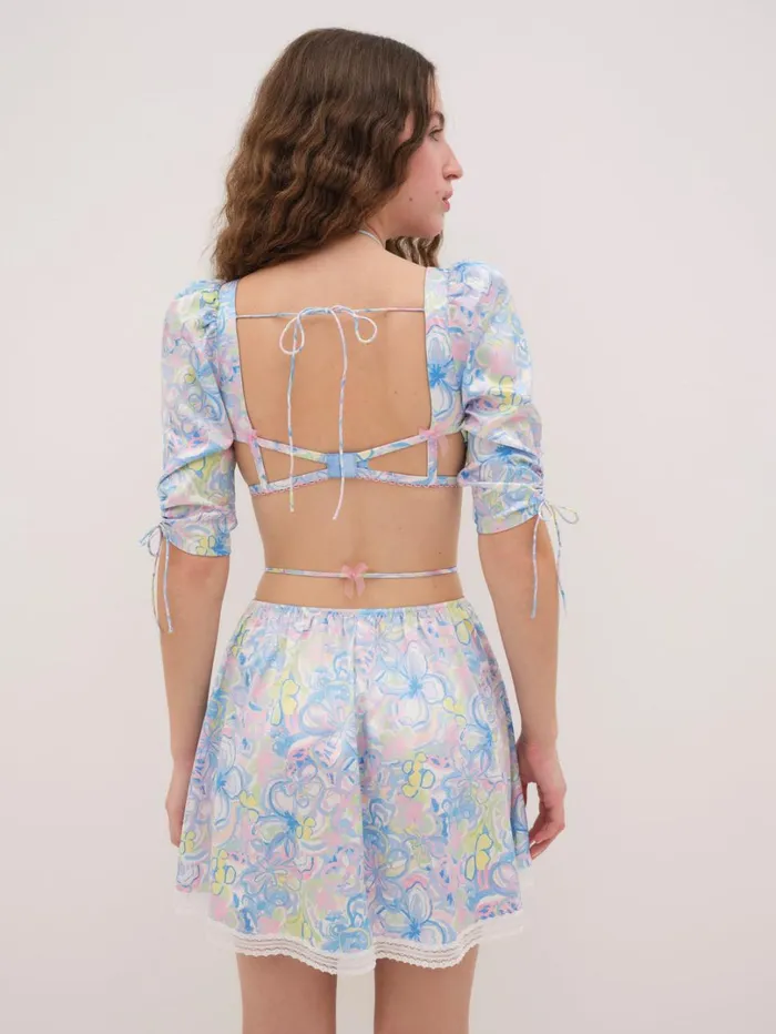 Women Midsummer Floral Top Blue For Love and Lemons Lingerie