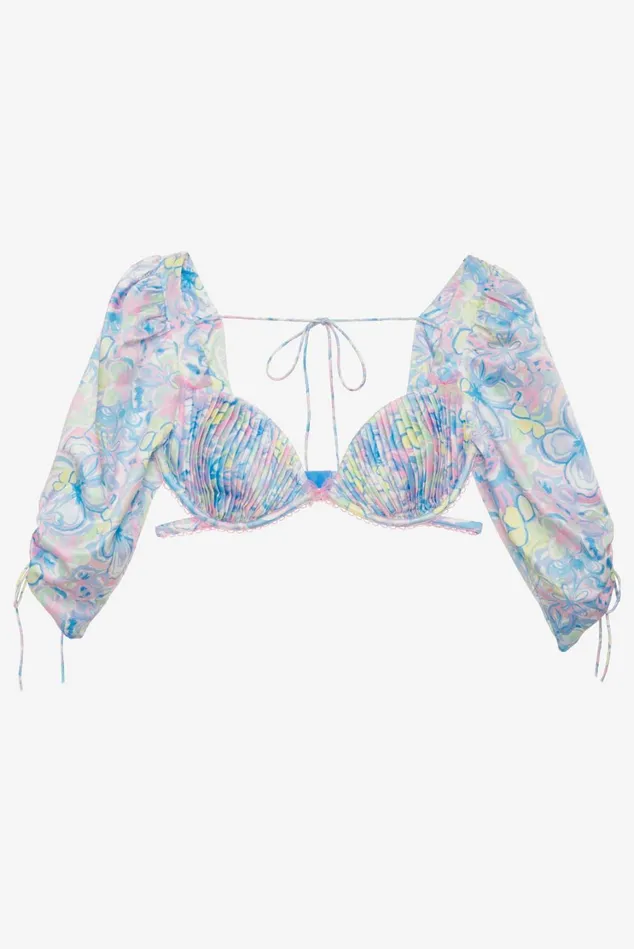 Women Midsummer Floral Top Blue For Love and Lemons Lingerie