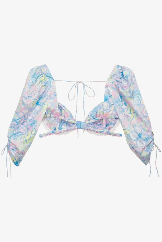 Women Midsummer Floral Top Blue For Love and Lemons Lingerie