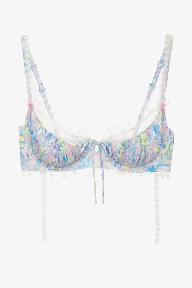 Women Midsummer Floral Underwire Bra Blue For Love and Lemons Lingerie