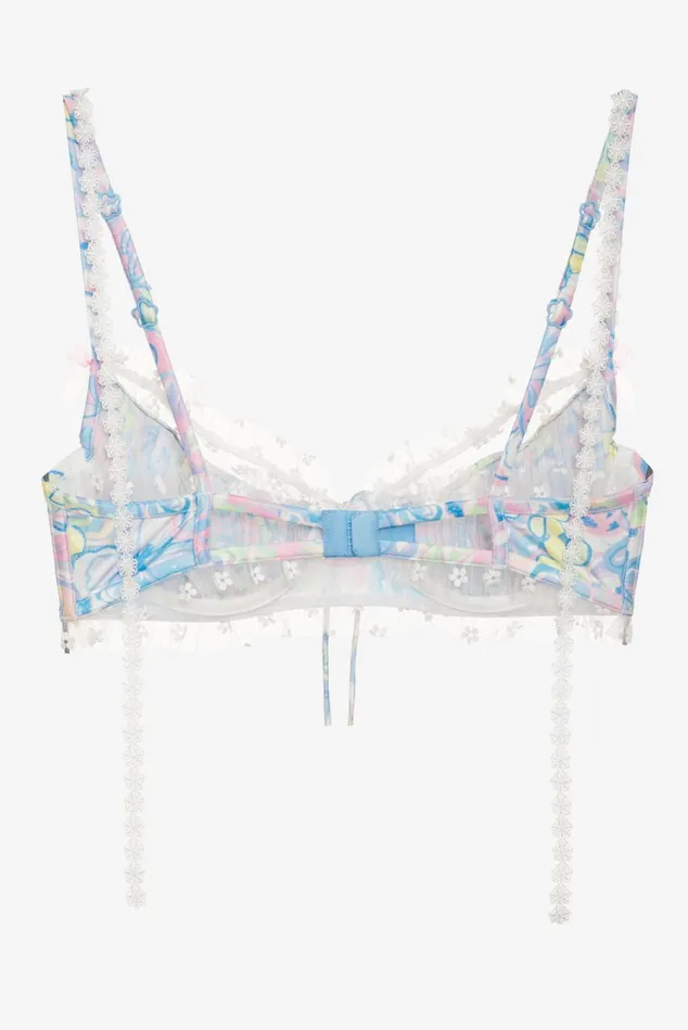 Women Midsummer Floral Underwire Bra Blue For Love and Lemons Lingerie