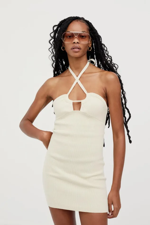 Women Mona Mini Dress Ivory For Love and Lemons Knitwear Women Mona Mini Dress Ivory For Love and Lemons Knitwear