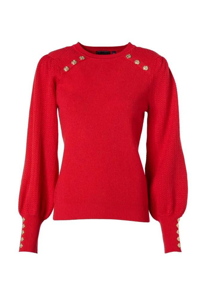 Women Naomi Crew Neck Knit Hot Coral Holland Cooper Knitwear Women Naomi Crew Neck Knit Hot Coral Holland Cooper Knitwear