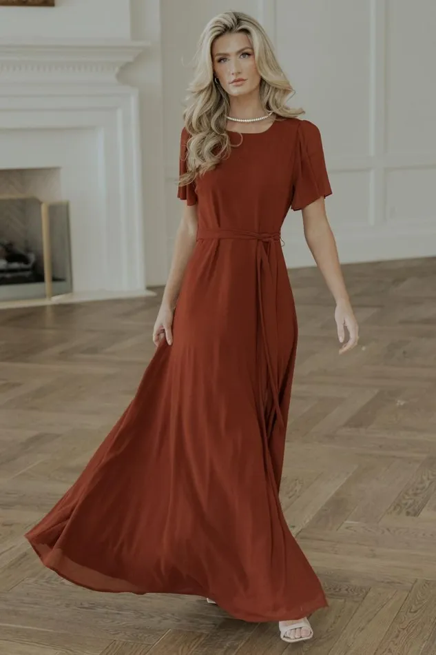 Women Naomi Short Sleeve Maxi Dress Cinnamon Baltic Born Maxi Dresses