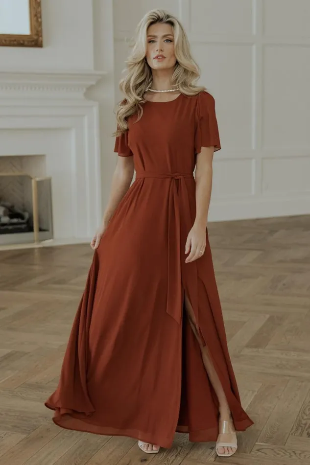 Women Naomi Short Sleeve Maxi Dress Cinnamon Baltic Born Maxi Dresses