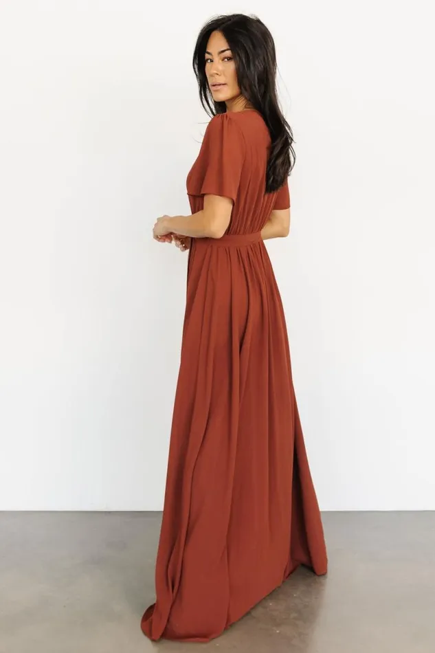 Women Naomi Short Sleeve Maxi Dress Cinnamon Baltic Born Maxi Dresses