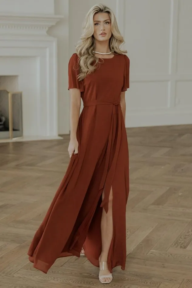 Women Naomi Short Sleeve Maxi Dress Cinnamon Baltic Born Maxi Dresses