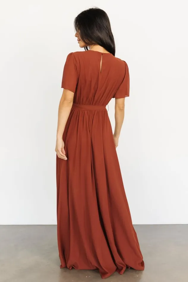 Women Naomi Short Sleeve Maxi Dress Cinnamon Baltic Born Maxi Dresses